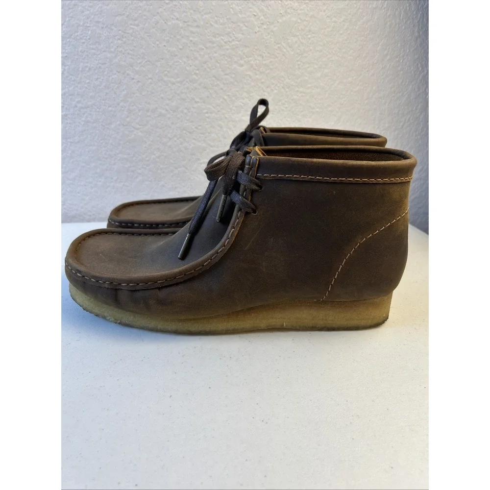 Mens Clarks Wallabee Boot - Beeswax Color, Leather, Size 11.5
